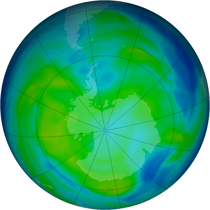 Antarctic ozone map for 23 May 2006